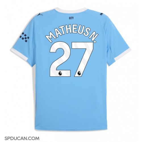 Muški Nogometni Dres Manchester City Matheus Nunes #27 Domaci 2025-26 Kratak Rukav Muški Nogometni Dres Manchester City Matheus Nunes #27 Domaci 2025-26 Kratak Rukav